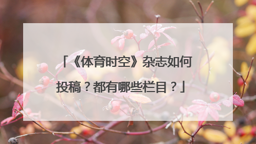 《体育时空》杂志如何投稿？都有哪些栏目？