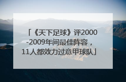 《天下足球》评2000-2009年间最佳阵容，11人都效力过意甲球队