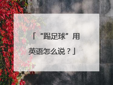 “踢足球”用英语怎么说？