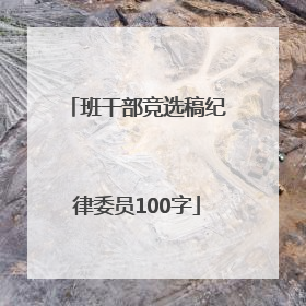 班干部竞选稿纪律委员100字