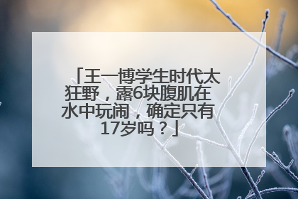 王一博学生时代太狂野，露6块腹肌在水中玩闹，确定只有17岁吗？