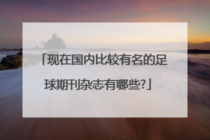 现在国内比较有名的足球期刊杂志有哪些?