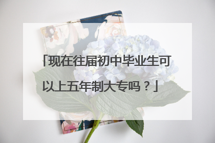 现在往届初中毕业生可以上五年制大专吗？