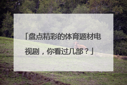 盘点精彩的体育题材电视剧，你看过几部？