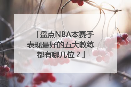 盘点NBA本赛季表现最好的五大教练都有哪几位？