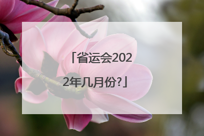 省运会2022年几月份?