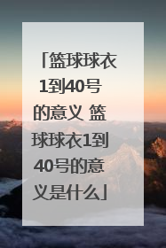 篮球球衣1到40号的意义 篮球球衣1到40号的意义是什么