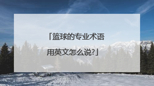 篮球的专业术语用英文怎么说?