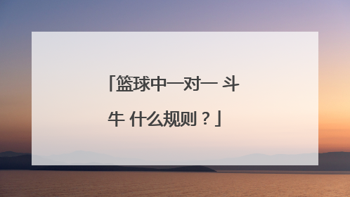 篮球中一对一 斗牛 什么规则？