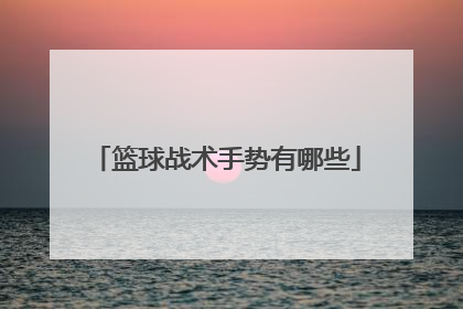 篮球战术手势有哪些