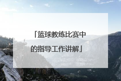 篮球教练比赛中的指导工作讲解