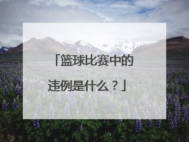 篮球比赛中的违例是什么？