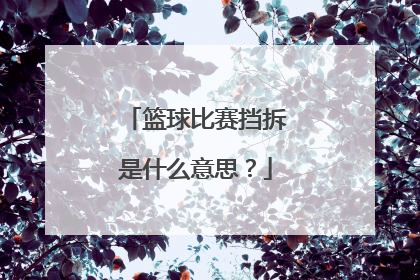 篮球比赛挡拆是什么意思？