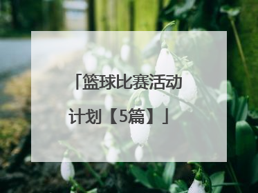 篮球比赛活动计划【5篇】