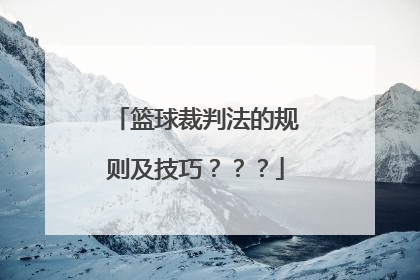 篮球裁判法的规则及技巧？？？