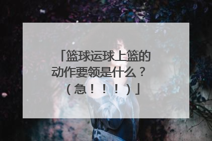 篮球运球上篮的动作要领是什么？（急！！！）