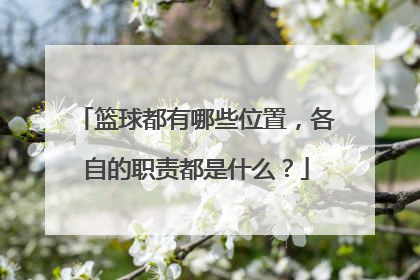 篮球都有哪些位置，各自的职责都是什么？