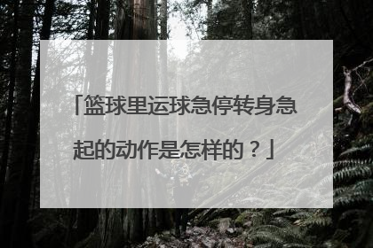 篮球里运球急停转身急起的动作是怎样的？