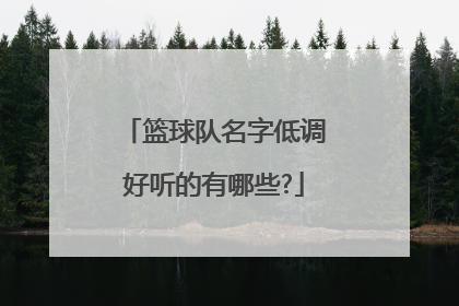 篮球队名字低调好听的有哪些?