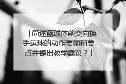 简述篮球体前变向换手运球的动作要领和要点并提出教学建议？