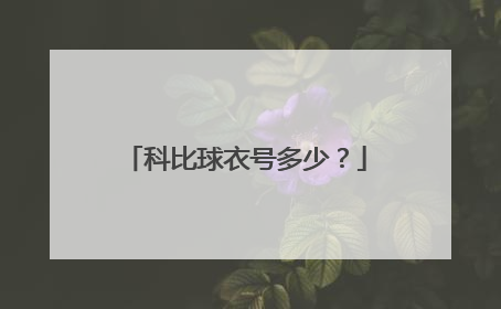 科比球衣号多少？