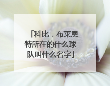 科比．布莱恩特所在的什么球队叫什么名字