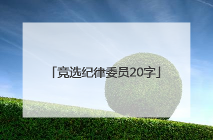 「竞选纪律委员20字」小学生竞选纪律委员发言稿