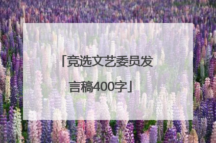 竞选文艺委员发言稿400字