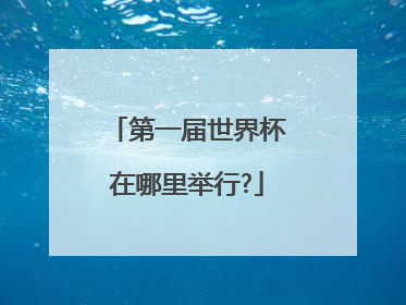 第一届世界杯在哪里举行?