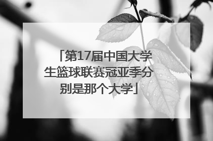 第17届中国大学生篮球联赛冠亚季分别是那个大学