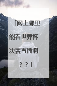 网上哪里能看世界杯决赛直播啊？？