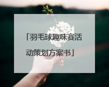 羽毛球趣味赛活动策划方案书