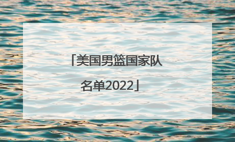 美国男篮国家队名单2022