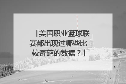 美国职业篮球联赛都出现过哪些比较奇葩的数据？