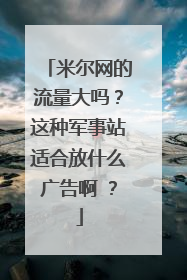 米尔网的流量大吗？这种军事站适合放什么广告啊 ？