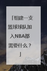 组建一支篮球球队加入NBA都需要什么？