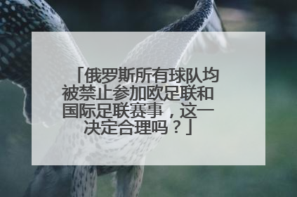 俄罗斯所有球队均被禁止参加欧足联和国际足联赛事，这一决定合理吗？