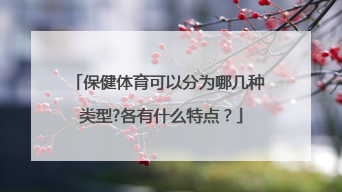 保健体育可以分为哪几种类型?各有什么特点？