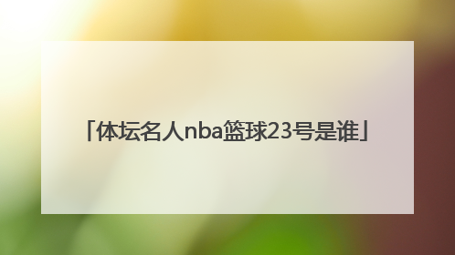 体坛名人nba篮球23号是谁