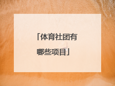 「体育社团有哪些项目」艺术社团有哪些项目