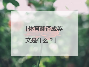 体育翻译成英文是什么？