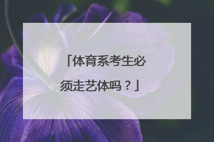 体育系考生必须走艺体吗？