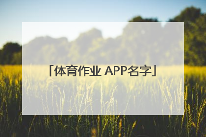 体育作业 APP名字