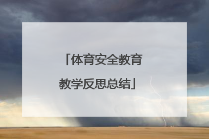 体育安全教育教学反思总结