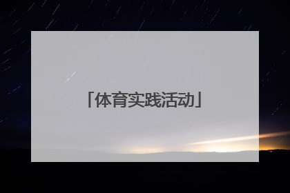 「体育实践活动」体育实践活动内容怎么写