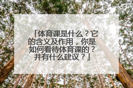 体育课是什么？它的含义及作用，你是如何看待体育课的？并有什么建议？