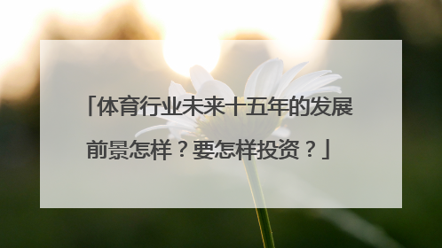 体育行业未来十五年的发展前景怎样？要怎样投资？