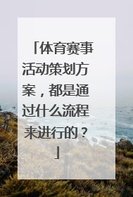 体育赛事活动策划方案，都是通过什么流程来进行的？