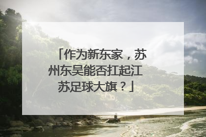 作为新东家，苏州东吴能否扛起江苏足球大旗？