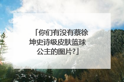 你们有没有蔡徐坤史诗级皮肤篮球公主的图片?